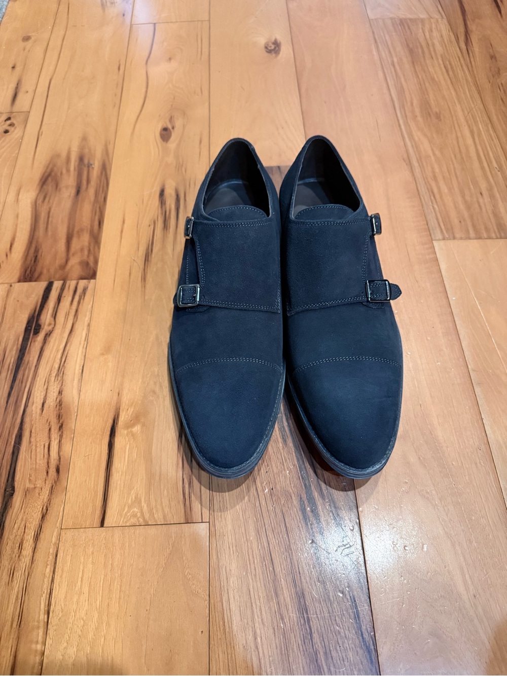 A. Testoni BASIC Men’s Blue Suede Double Monk Strap Shoes Size 11.5 Italy Luxury